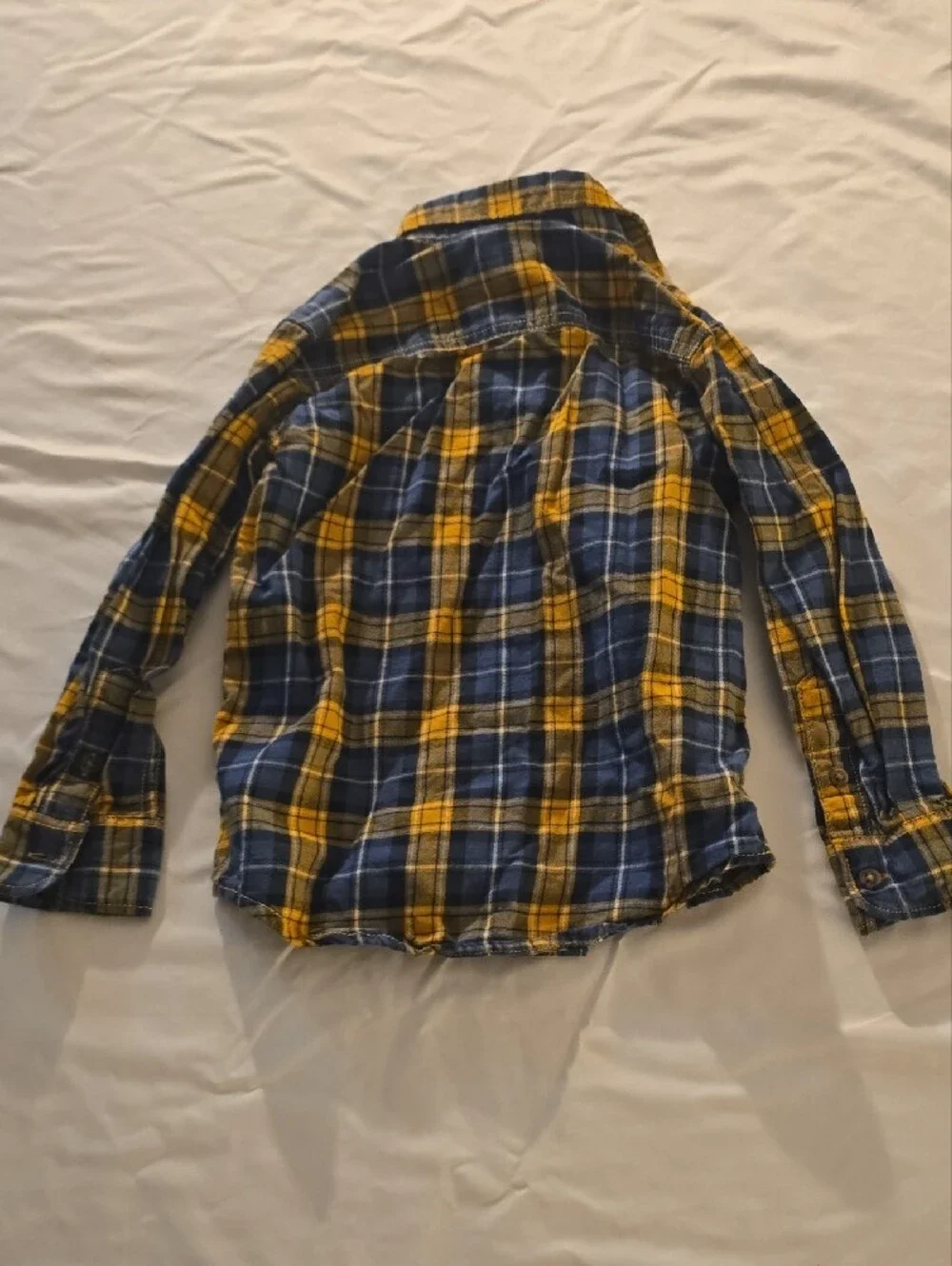 Carter's Navy and Yellow Plaid Casual Button-Down Shirt 3T